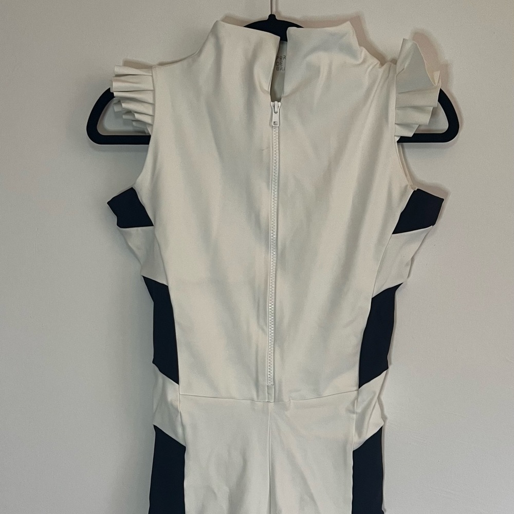 PORT DE BRAS RUFFLE BIKER UNITARD CHANTILLY / BLACK